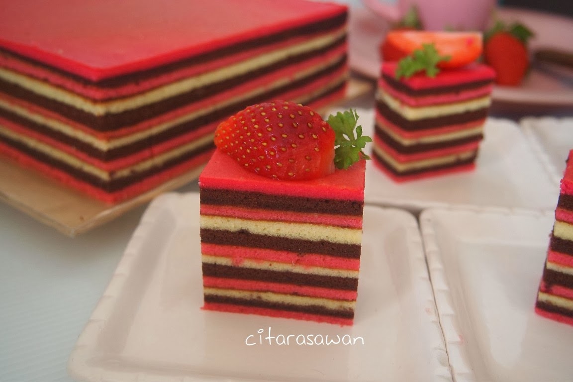 Kek Lapis Coklat Strawberry Resepi Terbaik
