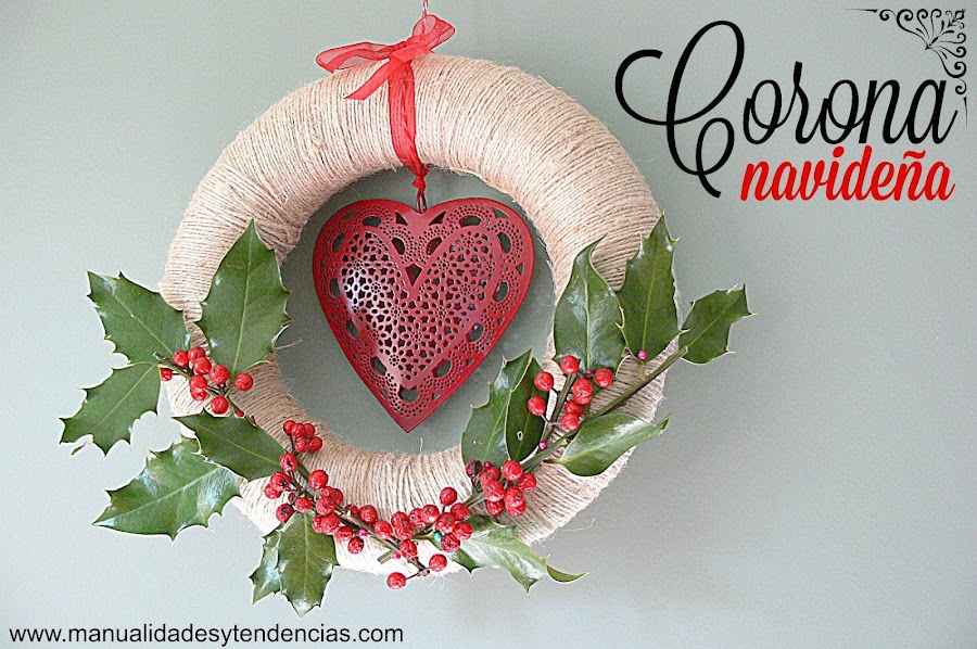 tutorial corona navideña de acebo para la puerta