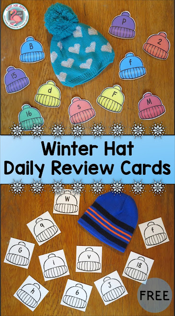 These free winter hat upper and lowercase and number (0-20) cards are perfect for daily review in preschool and kindergarten.