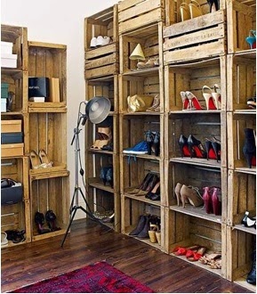 cómo hacer un armario de madera con cajas, reciclar, ideas para reciclar cajas de madera, hacer un mueble para zapatos grande