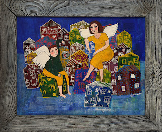 Витвинова Е.П. Скворечники, х. на карт, акрил, 35х45, 2016