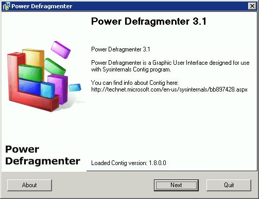 Supratim Sanyal's Blog: Power Defragmenter GUI initial screen Supratim Sanyal's Blog: Power Defragmenter GUI initial screen