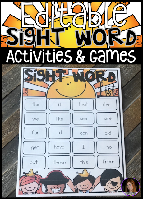 Are you looking for summer themed sight word activities, printables and games that you can change to meet the needs of your kindergarten and/or first grade children? Then, you will love Summer Editable Sight Words Printables, Activities and Games. 