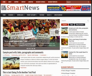 Screenshots of the free SmartNews for blogger template Responsive
