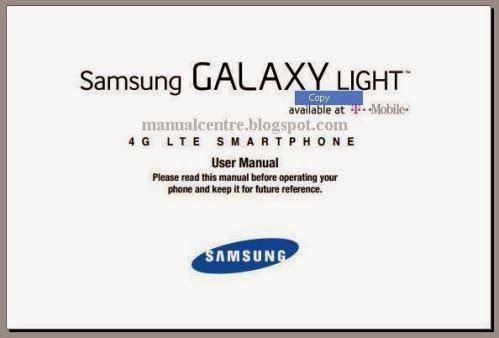 Samsung Galaxy Light Manual Cover Samsung Galaxy Light Manual Cover