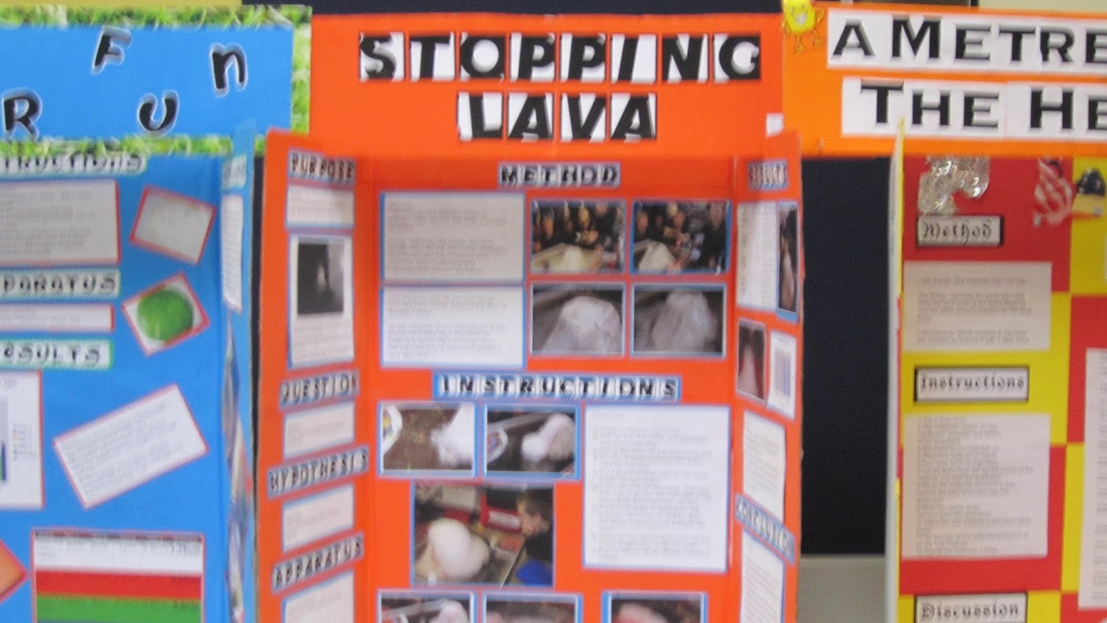Room 2 Nayland Primary School the invasion of the science fair boards