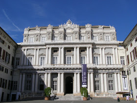 The facade of the Palazzo Ducale in Genoa