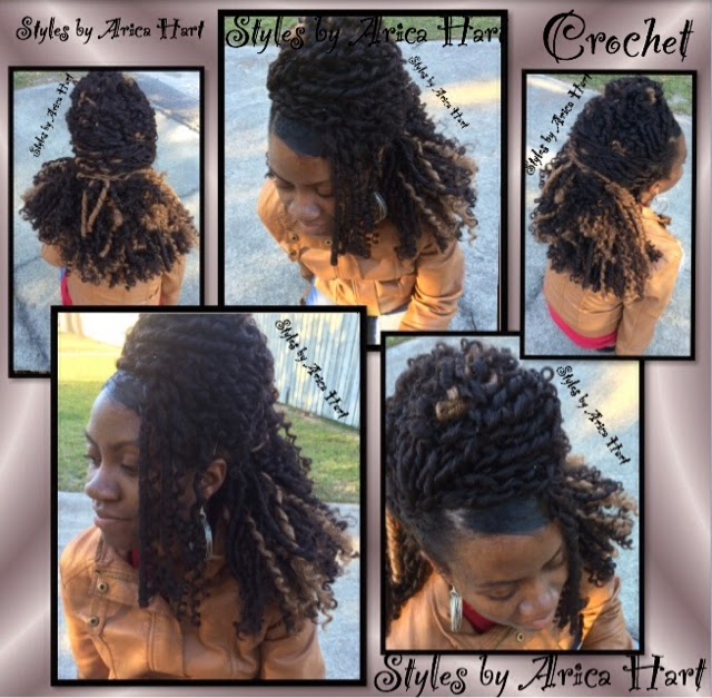 ... crochet styles Dread, strawset, & partial updo 3hair styles made