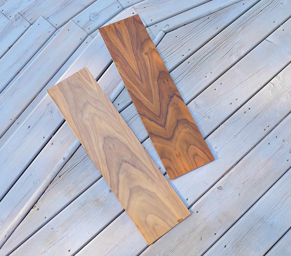 Walnut Plywood Before and After Danish Oil