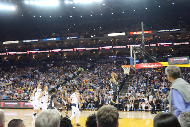 Game time moments. Warriors vs. Mavericks, February 8, 2018.