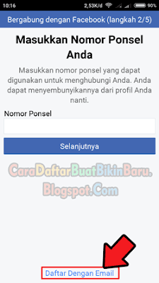 mendaftar facebook dengan email