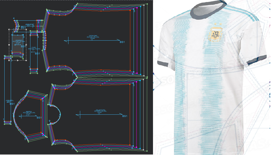 Patrones moldes camiseta argentina 2019 2020
