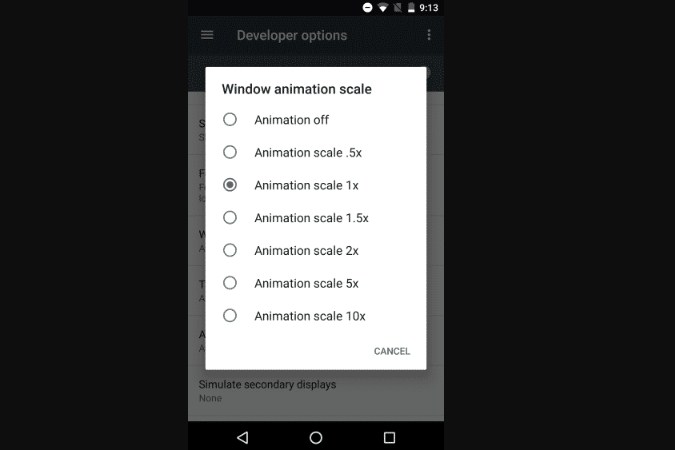 Kosongkan RAM - Nonaktifkan Animasi dan Transisi Kosongkan RAM - Nonaktifkan Animasi dan Transisi