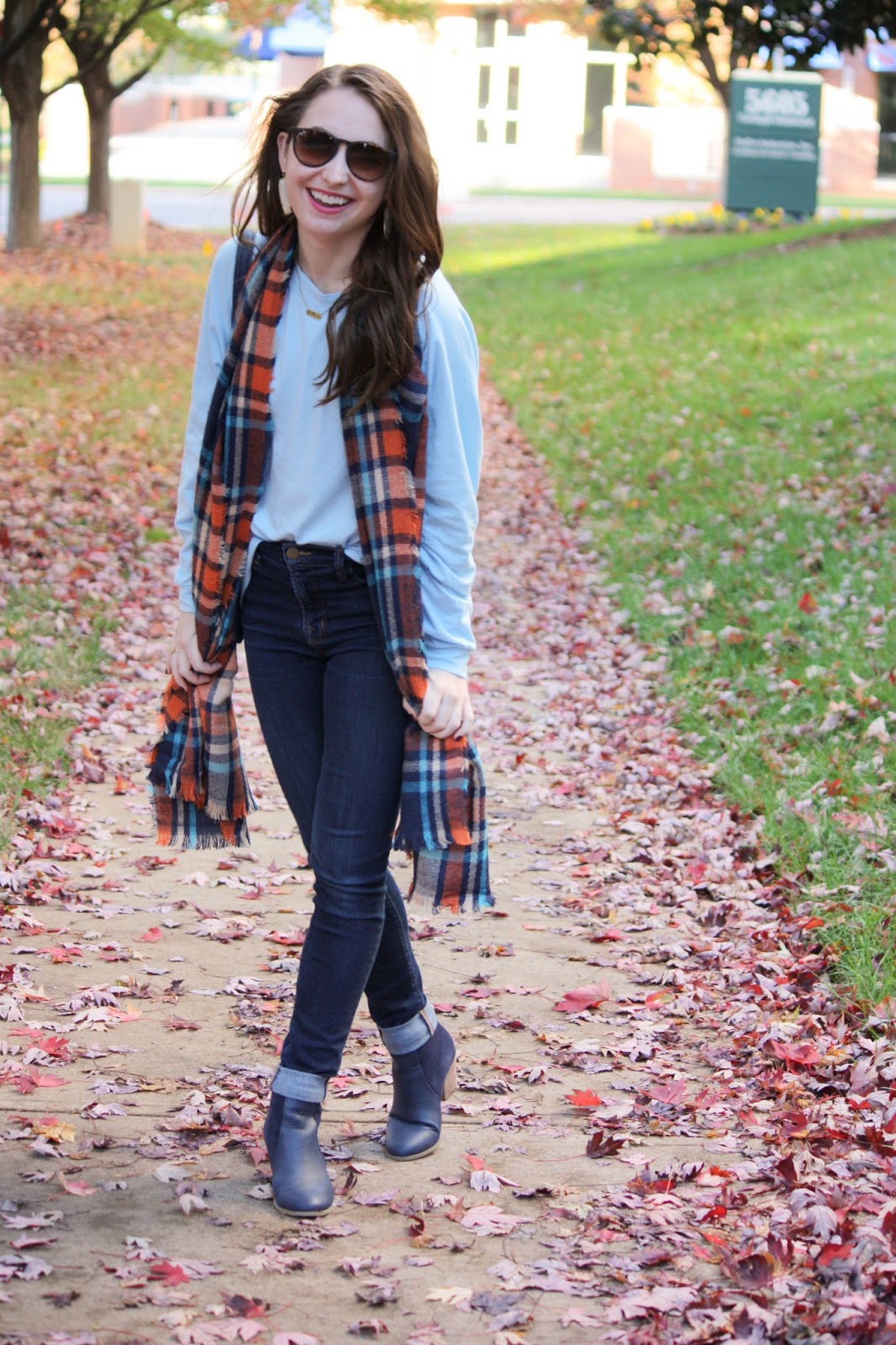 Slouchy Tee and Blanket Scarf | Caralina Style
