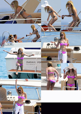 avril lavigne en diminuto mini bikini en un bote yate en francia 2011