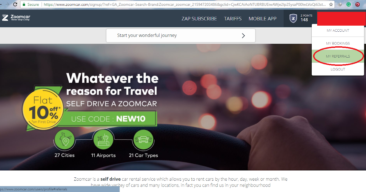 zoomcar coupon code first user
