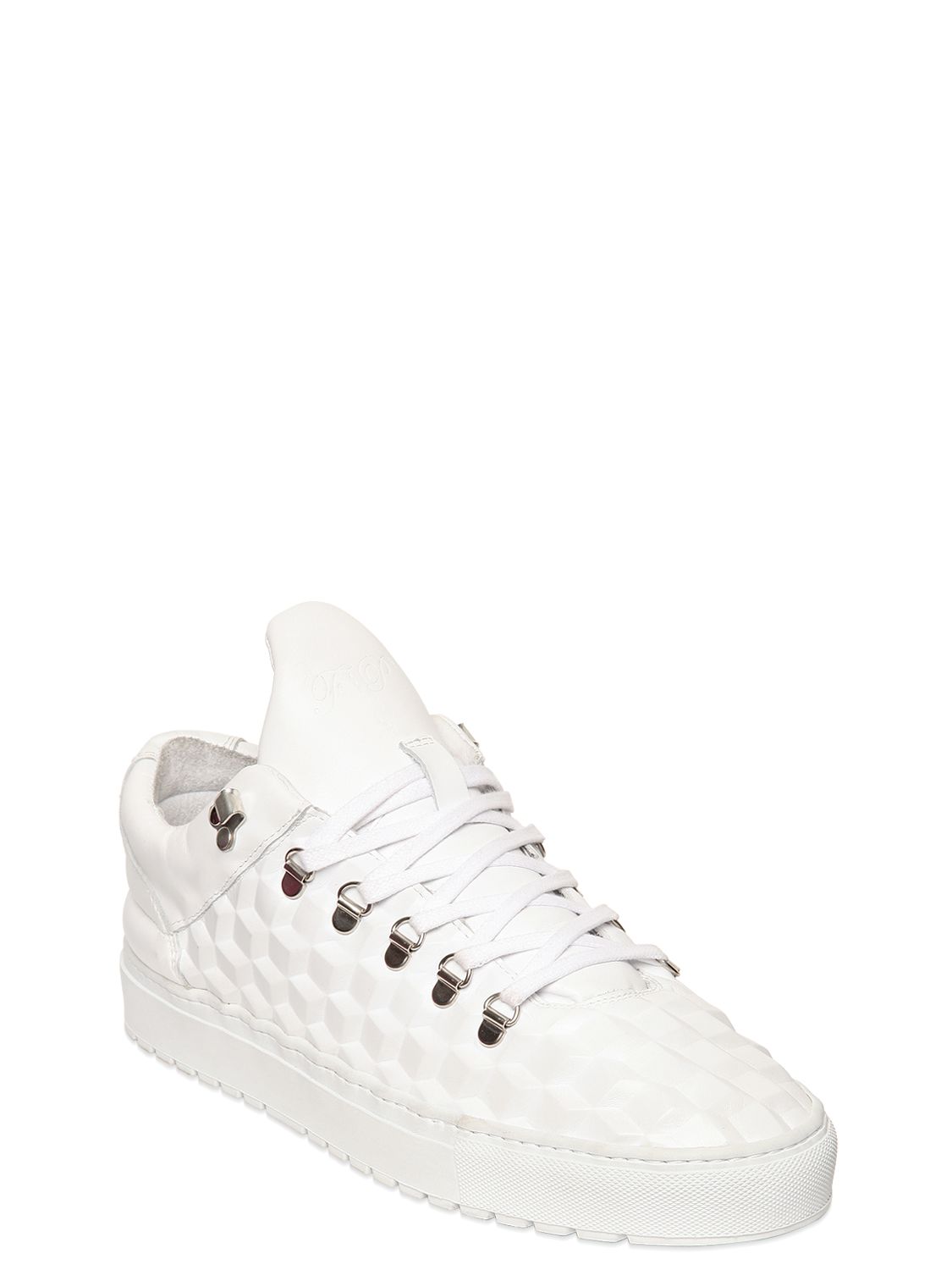 Cool and Cubed: Filling Pieces 3D Cubic Effect Leather Sneakers ...