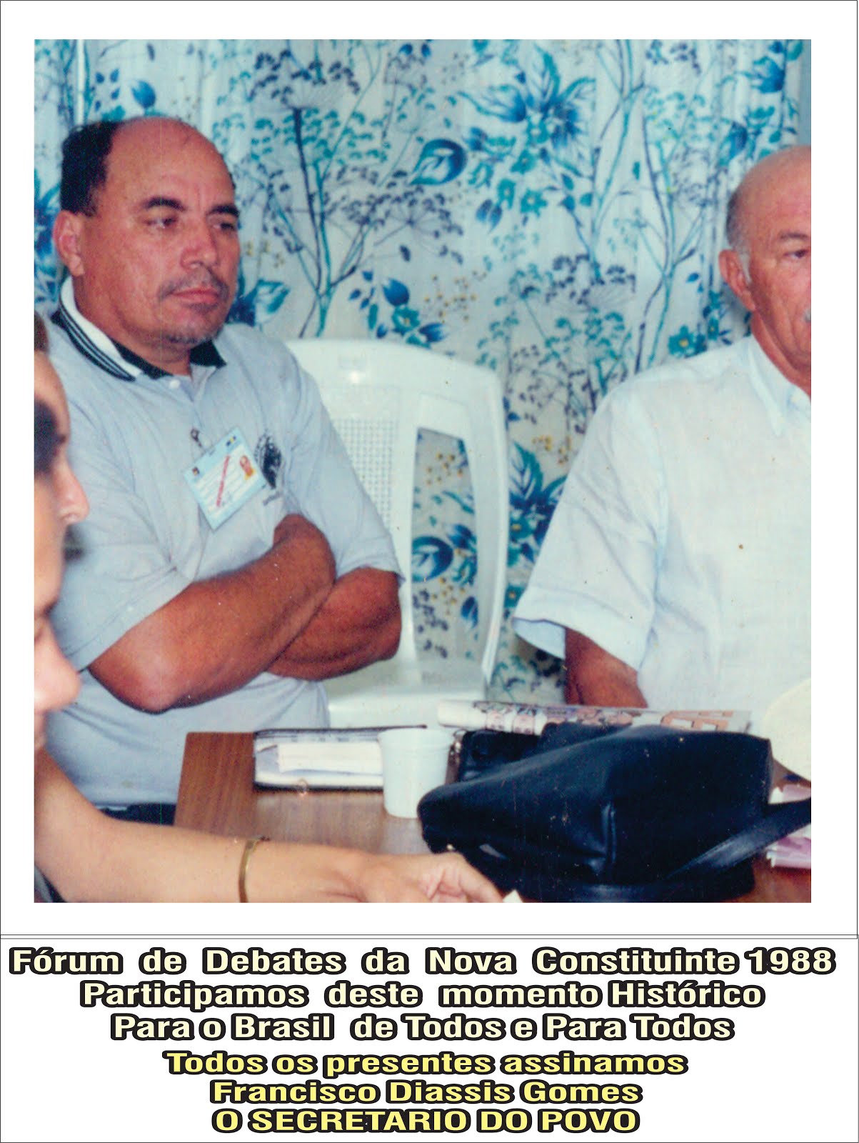 PARTICIPAÇÃO NOSSA NA NOVA CONSTITUINTE  DO BRASIL  EM  1988