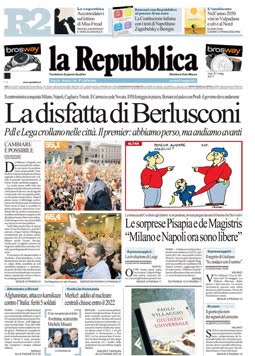 La prima pagina del 31 maggio 2011