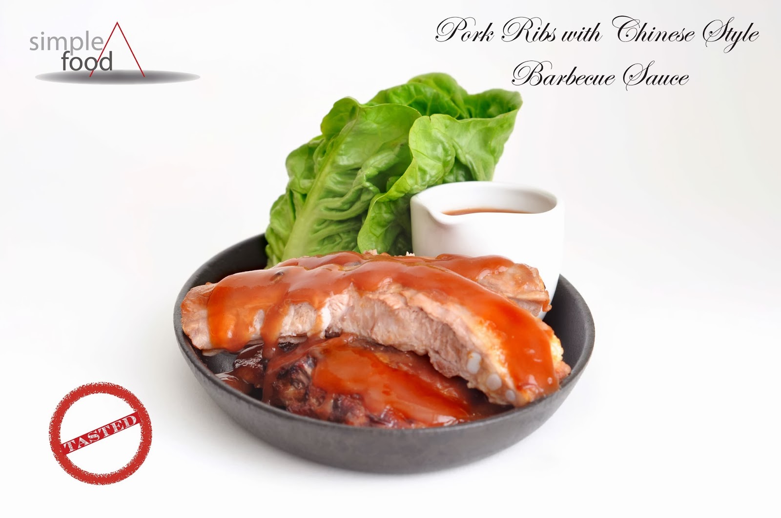 Simple Food Pork Ribs with Chinese Style Barbecue Sauce