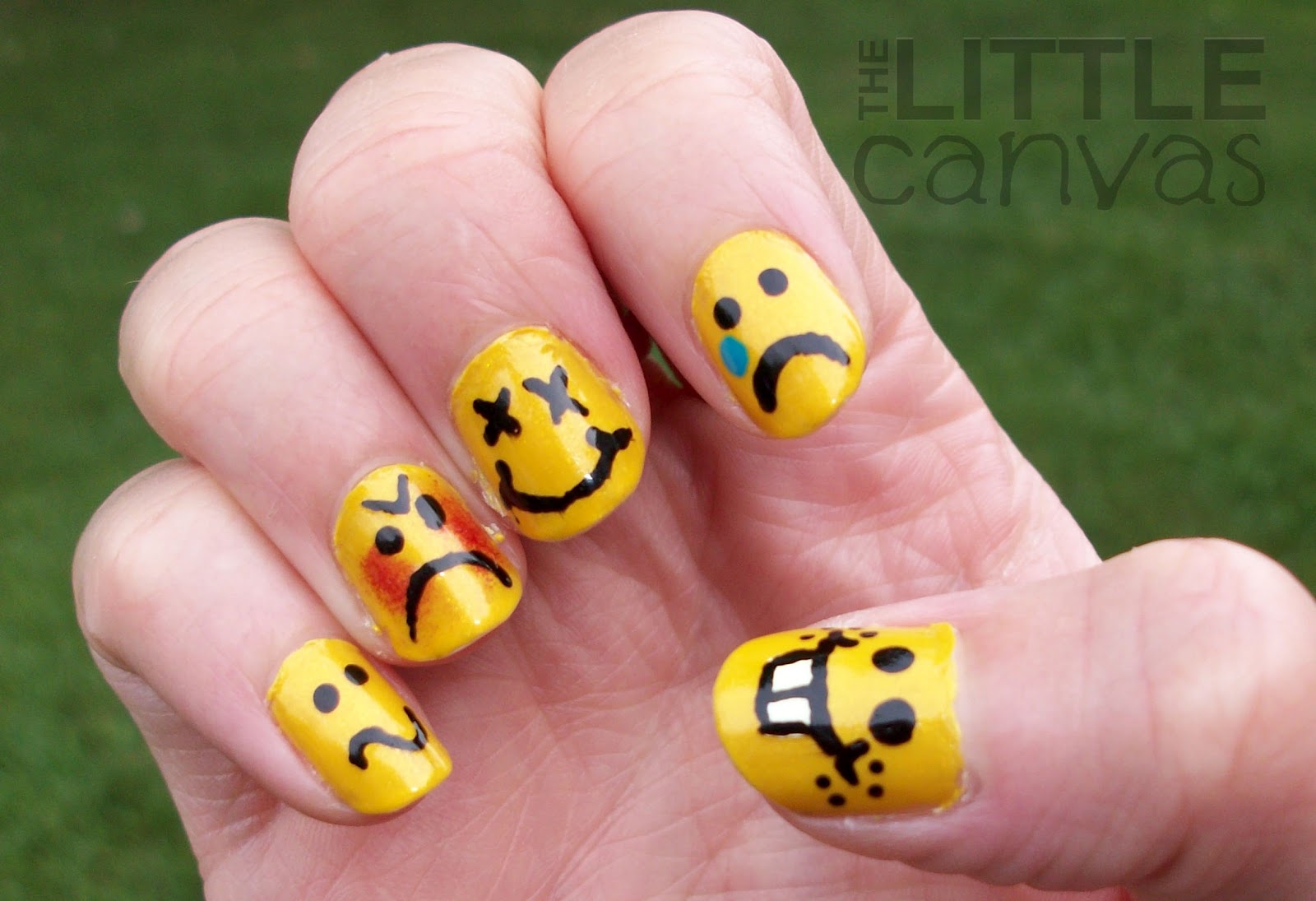 31 Day Challenge Day 3 Yellow Nails Emoticons! The Little Canvas