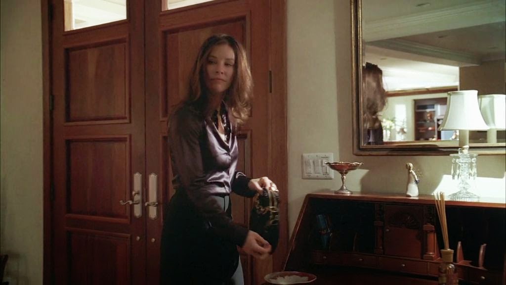 Ladies in Satin Blouses evangeline lilly maroon satin