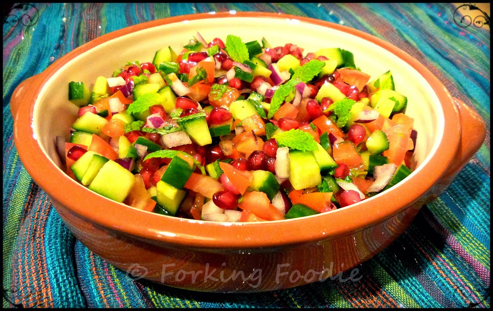 Forking Foodie: Salad Shirazi with Pomegranate Seeds