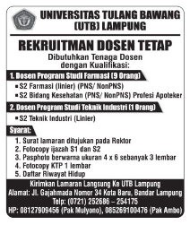 Universitas Tulang Bawang Utb Lampung Indonesia