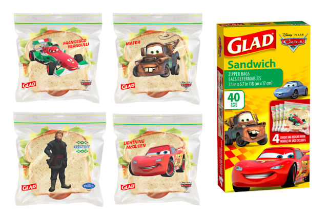 GLAD's New Disney-Themed Sandwich Bags -Cars