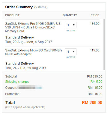 Get extra discount for your Lazada purchase. This time it save me RM15