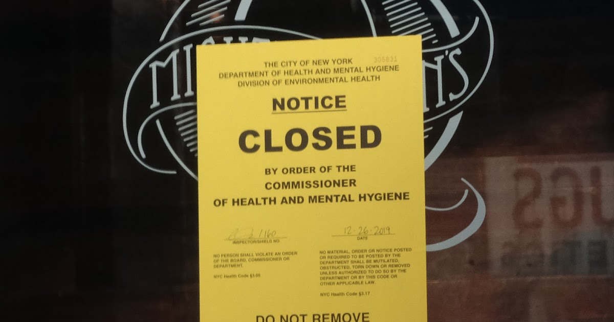 EV Grieve DOH temporarily closes Mighty Quinn's on 2nd Avenue