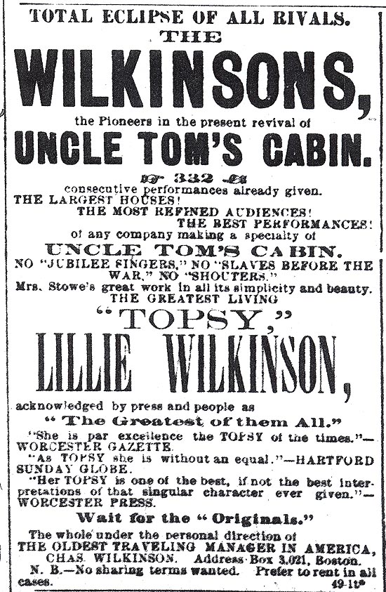 Nutfield Genealogy The Wilkinsons Present Uncle Tom S Cabin