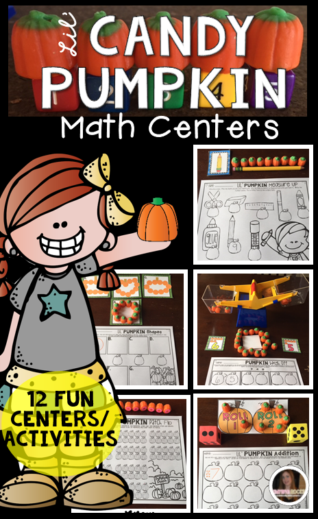 Lil’ Pumpkin Candy Math Centers is over 12 fun hands-on math centers that are perfect for your kindergartners to help build a strong foundation in math. All the centers are common core aligned and encourage independence. Most importantly all of the centers use little candy pumpkins as math manipulatives. This will make centers a blast all fall long!