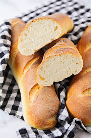 These homemade classic baguettes have the perfect crisp exterior and soft inside. They taste just like they came from a fancy bakery!