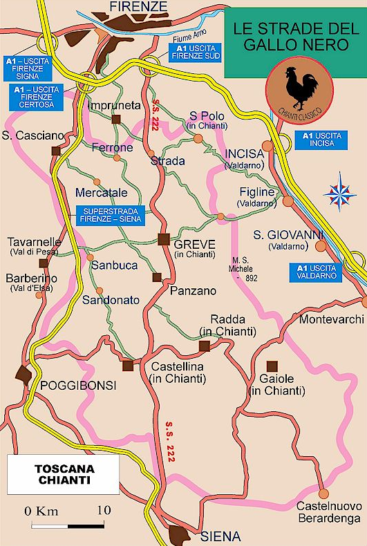 PRIMATOSCANAS BLOGG: SR 222, veien mellom, Firenze og Siena