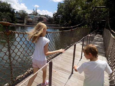 Our adventures in the Magic Kingdom Over the bridge on Tom Sawyer Island