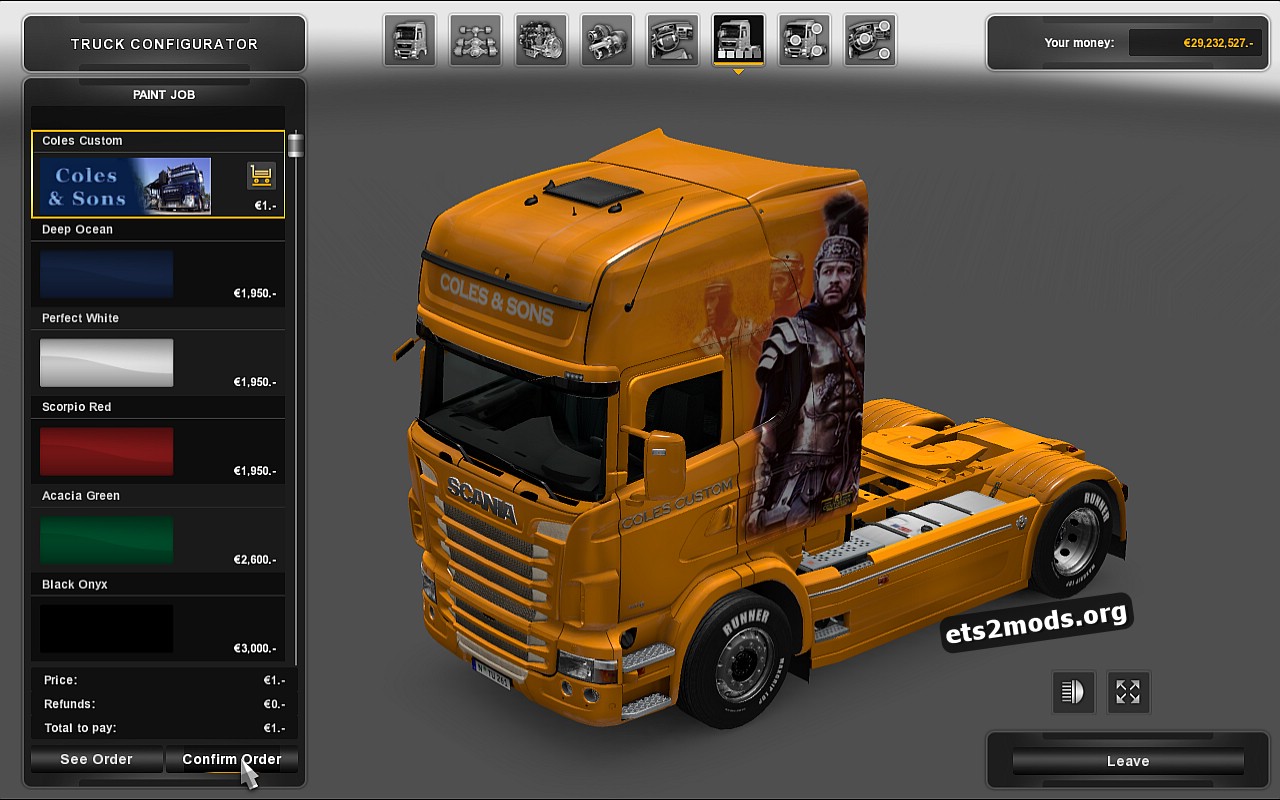 Coles Custom Centurion Skin for Scania RJL Coles Custom Centurion Skin for Scania RJL