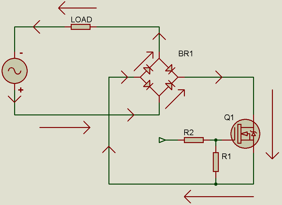 Controlling an AC load with a MOSFET
