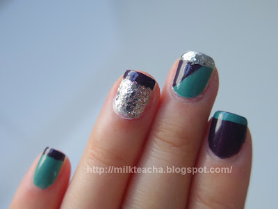 Purple and Teal French Tip
