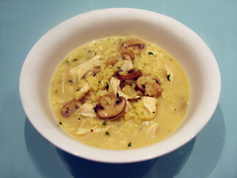 cooking me thinner chicken & mushroom risotto soup (page 115)