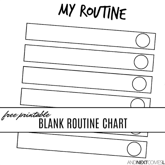 Free printable visual routine chart for kids that's blank so you can customize it!