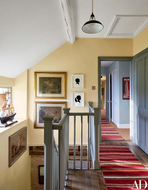 Down-on-the-farm boho home décor, British-style - upstairs hall BoHoHome.com @bohosusan