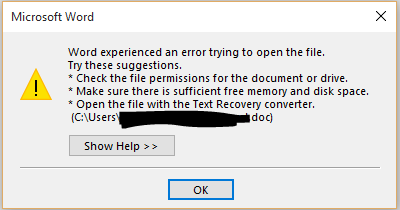Solved Cannot open MS Word attachment from Outlook "Word ...