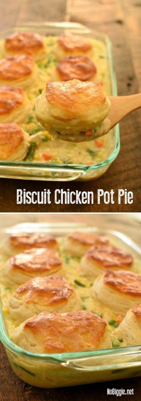 Biscuit Chicken Pot Pie Recipe Print Food beverage recipes for ...