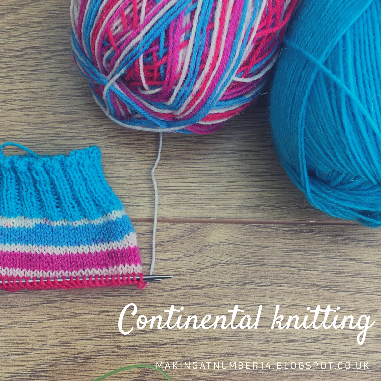 Making at Number 14 Continental knitting part one
