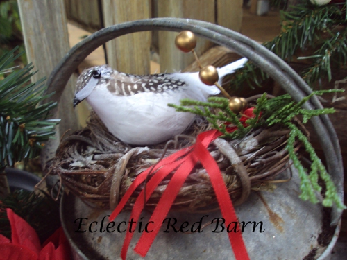 White Bird Perched on a Nest on the Opening of the Watering Can
