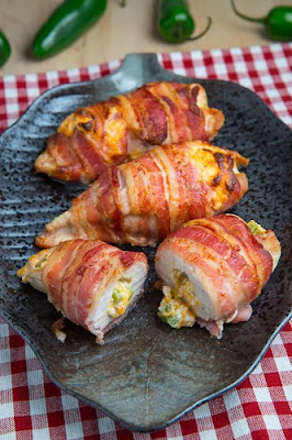 Bacon Wrapped Jalapeno Popper Stuffed Chicken