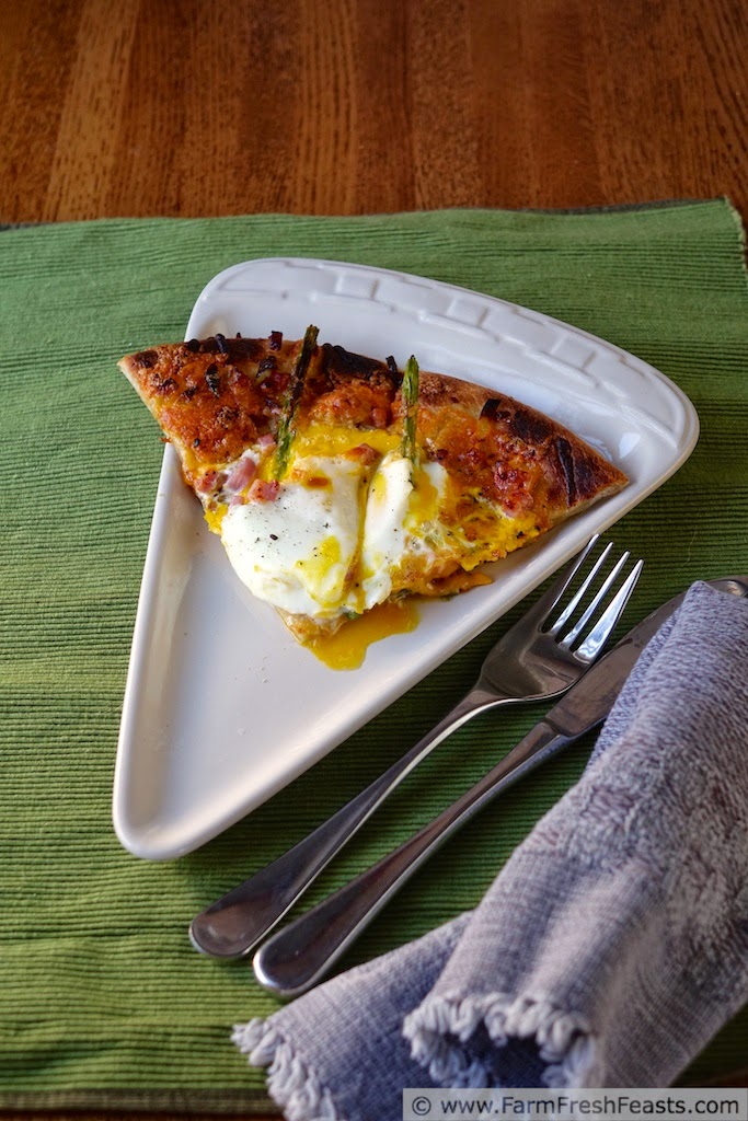 Egg, Country Ham, Asparagus and Leek Pizza--a Peek Behind the Scenes of Pizza Night | Farm Fresh Feasts