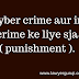 Cyber crime aur in crime ke liye sja ( punishment ).