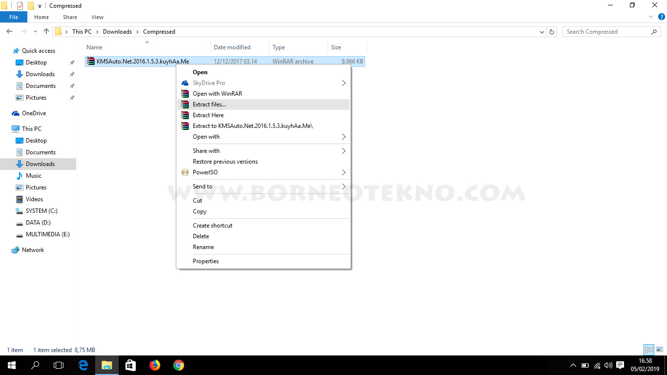 Cara Aktivasi Windows 10 Menggunakan KMSAuto Net BORNEOTEKNO
